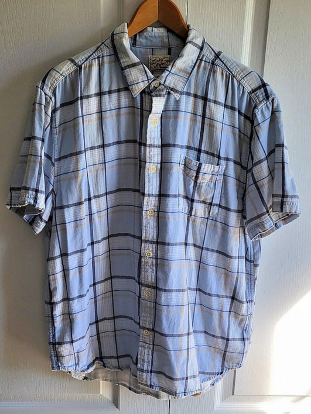 Lucky Brand Men's Short Sleeve Plaid Button-Down Shirt Short Sleeve Plaid Shirt